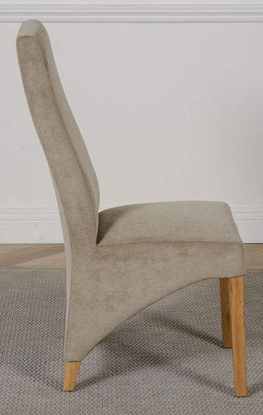Lola Grey Fabric Dining Chair | Curved Back