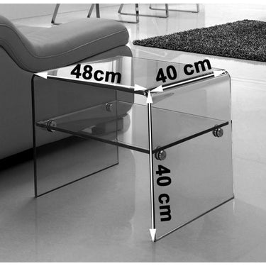Luna Clear Glass Side Table