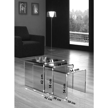Milan Black Glass Nest of Tables
