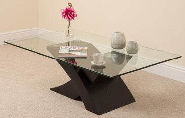 Milano Glass and Wood Coffee Table | Black Oak