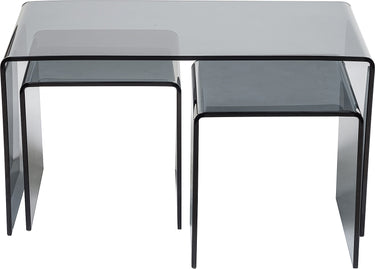 Modena Set of Glass Coffee Tables | Black Glass
