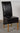 Montana Black Leather Dining Chair | Scroll Top