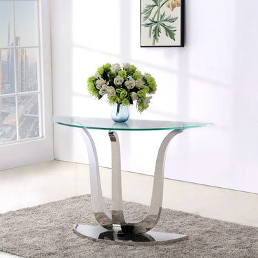 Naples Semi Circle Glass Console Table
