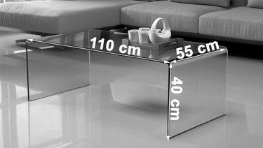 Nova Curved Glass Coffee Table | Clear Glass