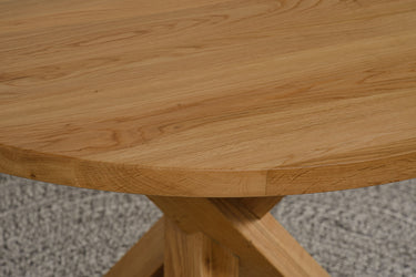 Oregon 110cm Round Solid Oak Dining Table