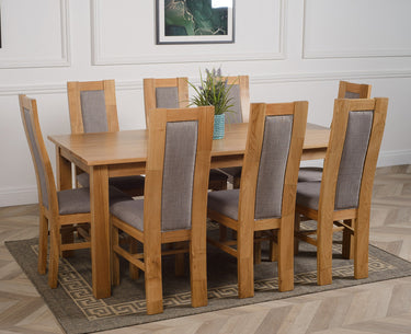 Oslo 180 x 90cm Large Oak Dining Set with 8 Stanford Oak Chairs