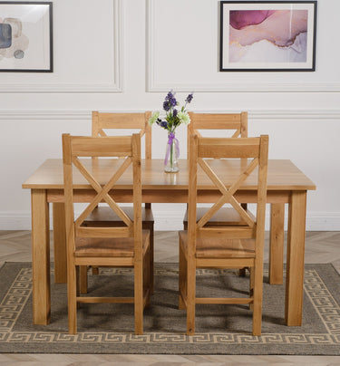 Oslo 150 x 90cm Medium Oak Dining Set with 4 Berkeley Oak Chairs