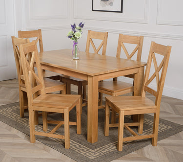 Oslo 150 x 90cm Medium Oak Dining Set with 6 Berkeley Oak Chairs