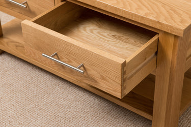 Oslo Solid Oak Coffee Table | 2 Drawer