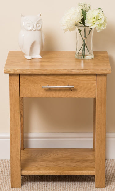 Oslo Solid Oak Lamp Table | 1 Drawer