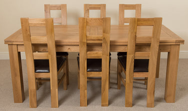 Richmond Large Oak Extending Dining Table with 6 Yale Oak Chairs