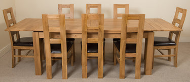 Richmond Large Oak Extending Dining Table with 8 Yale Oak Chairs