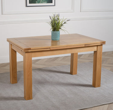 Richmond Medium Oak Extendable Dining Table with 4 Montana Ivory Leather Chairs