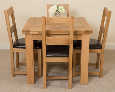 Richmond Small Extending Oak Dining Set with 4 Lincoln Oak Chairs
