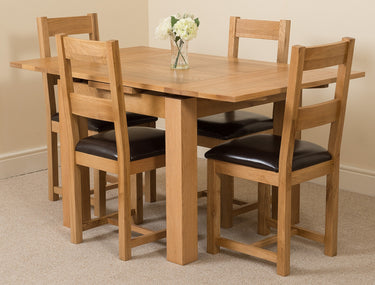 Richmond Small Extending Oak Dining Set with 4 Lincoln Oak Chairs
