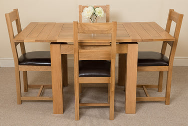 Richmond Small Extending Oak Dining Set with 4 Lincoln Oak Chairs