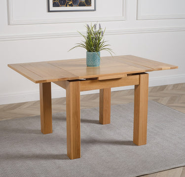Richmond Small Extending Oak Dining Set with 6 Lola Black Fabric Chairs
