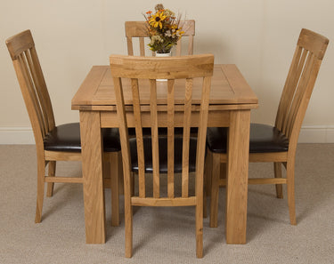 Richmond Small Extending Oak Dining Set with 4 Harvard Oak Chairs