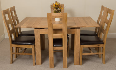 Richmond Small Extending Oak Dining Set with 6 Yale Oak Chairs