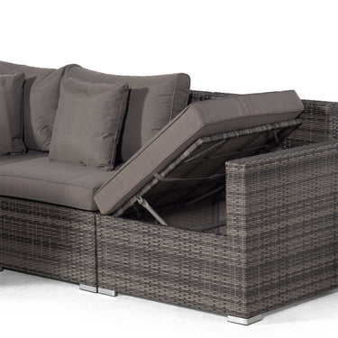 Santorini Modular 13 Seat Rattan Conversation Set With 2 Drinks Cooler Armrests & 2 Drinks Cooler Coffee Tables - Grey