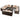 Santorini Modular 13 Seat Rattan Conversation Set With 3 Seater Sofa, Armrest Drinks Cooler & 2 Coffee Tables - Brown