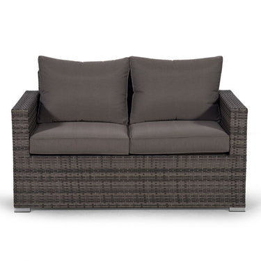 Santorini Modular 10 Seat Rattan Conversation Set With 2 Seater Sofa & 2 Coffee Tables - Grey
