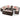 Santorini Modular 11 Seat Rattan Conversation Set With 3 Seater Sofa, Armrest Drinks Cooler & 2 Coffee Tables - Brown