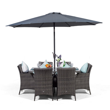 Savannah Rectangular 6 Seater Garden Patio Dining Set - Grey