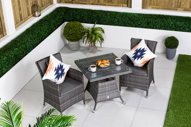 Savannah Square Garden Bistro Table and Chairs Set - Grey