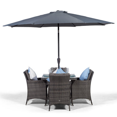 Savannah Square 4 Seater Garden Patio Dining Set - Grey