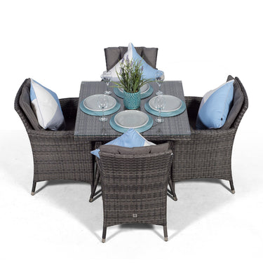 Savannah Square 4 Seater Garden Patio Dining Set - Grey