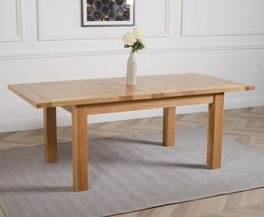 Seattle Oak Extending Dining Table with 6 Montana Beige Fabric Chairs