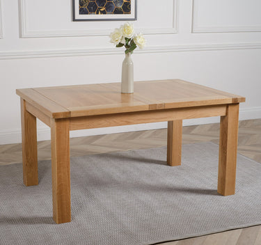 Seattle Oak Extending Dining Table with 8 Lola Brown Leather Chairs
