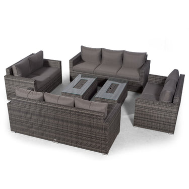 Sydney 10 Seater Sofa & Loveseat Conversation Set With 2 Drinks Cooler Coffee Tables - Grey