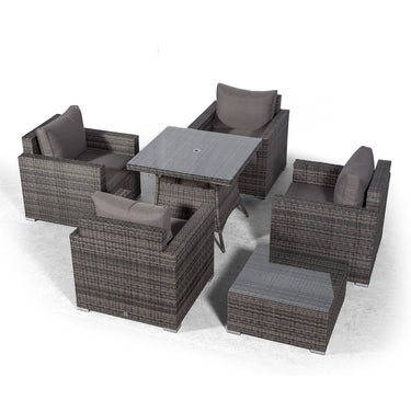 Sydney 4 Seater Conversation Dining Set With Square Coffee Table - Grey