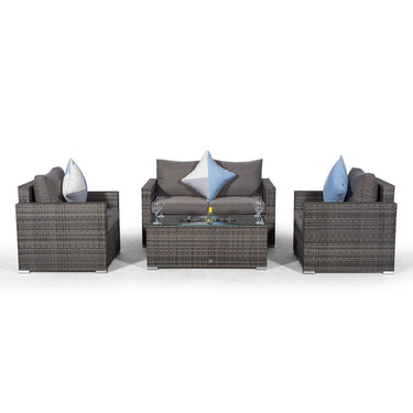 Sydney 4 Seater Loveseat & Armchair Conversation Set With Ice Bucket Coffee Table - Grey