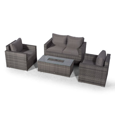 Sydney 4 Seater Loveseat & Armchair Conversation Set With Ice Bucket Coffee Table - Grey