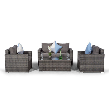 Sydney 4 Seater Loveseat & Armchair Conversation Set With Coffee Table - Grey