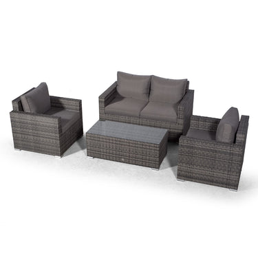 Sydney 4 Seater Loveseat & Armchair Conversation Set With Coffee Table - Grey