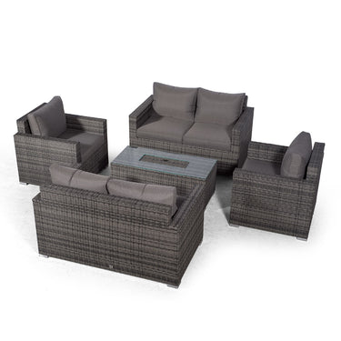 Sydney 6 Seater Loveseat & Armchair Conversation Set With Ice Bucket Coffee Table - Grey