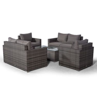 Sydney 6 Seater Loveseat & Armchair Conversation Set With Ice Bucket Coffee Table - Grey
