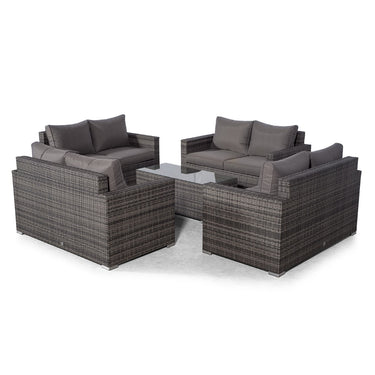 Sydney 8 Seater Loveseat Conversation Set With Coffee Table - Grey