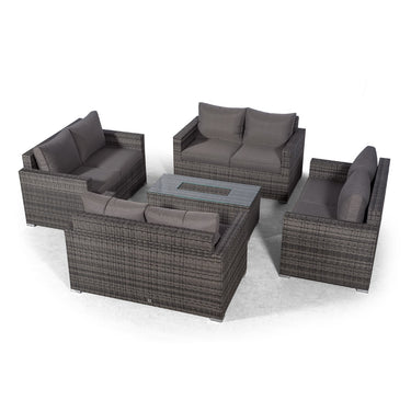 Sydney 8 Seater Loveseat Conversation Set With Ice Bucket Coffee Table - Grey