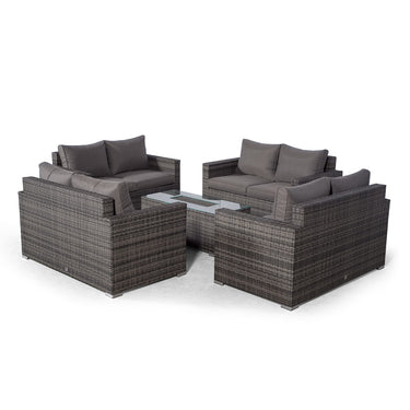 Sydney 8 Seater Loveseat Conversation Set With Ice Bucket Coffee Table - Grey