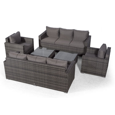 Sydney 8 Seater Sofa & Armchair Conversation Set With 2 Coffee Tables - Grey