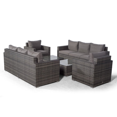 Sydney 8 Seater Sofa & Armchair Conversation Set With 2 Coffee Tables - Grey