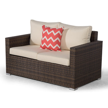 Sydney Rattan 2 Seat Sofa Loveseat - Brown