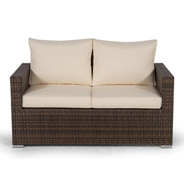 Sydney Rattan 2 Seat Sofa Loveseat - Brown