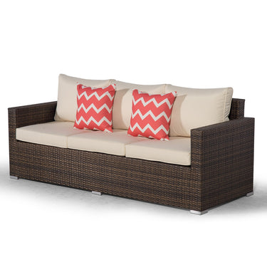 Sydney Rattan 3 Seat Sofa - Brown