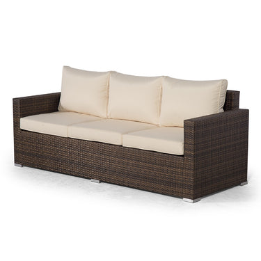 Sydney Rattan 3 Seat Sofa - Brown